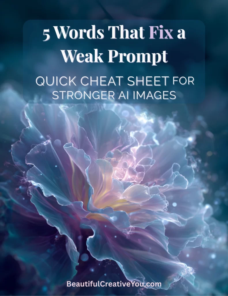 Free 5 Words Cheat Sheet for stronger AI prompts