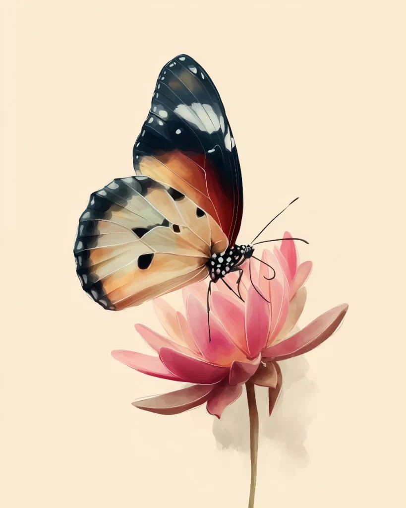 AI prompt example butterfly detailed wings and petals