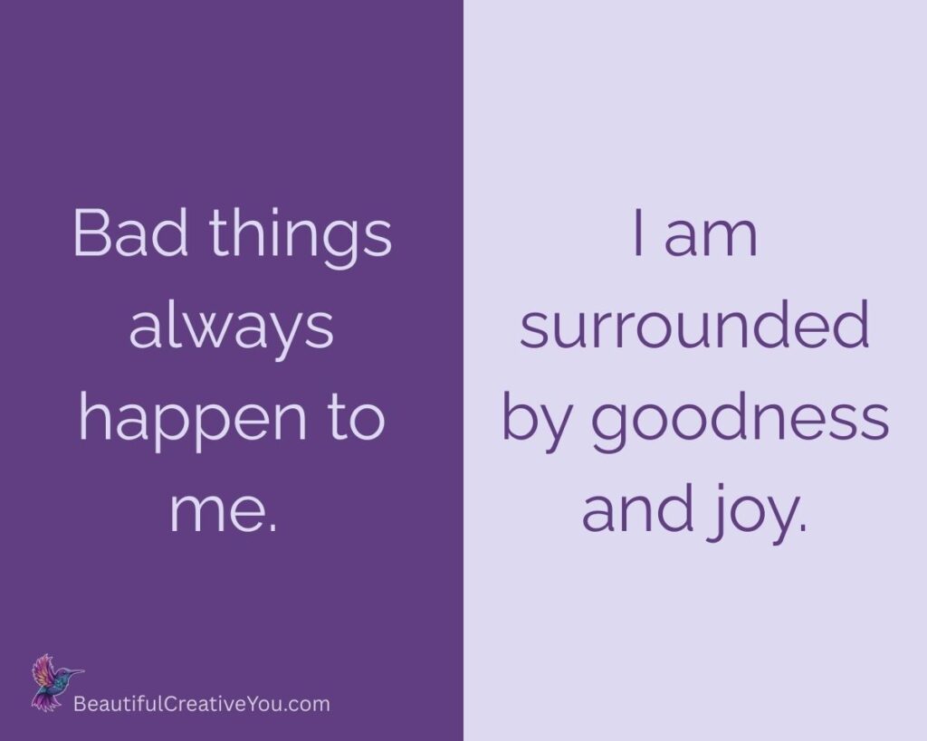 Example showing how to flip a negative thought into a positive affirmation