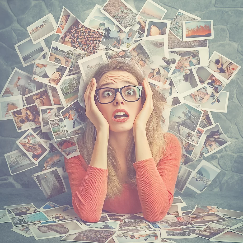 Before AI for beginners – overwhelmed with piles of stock photos