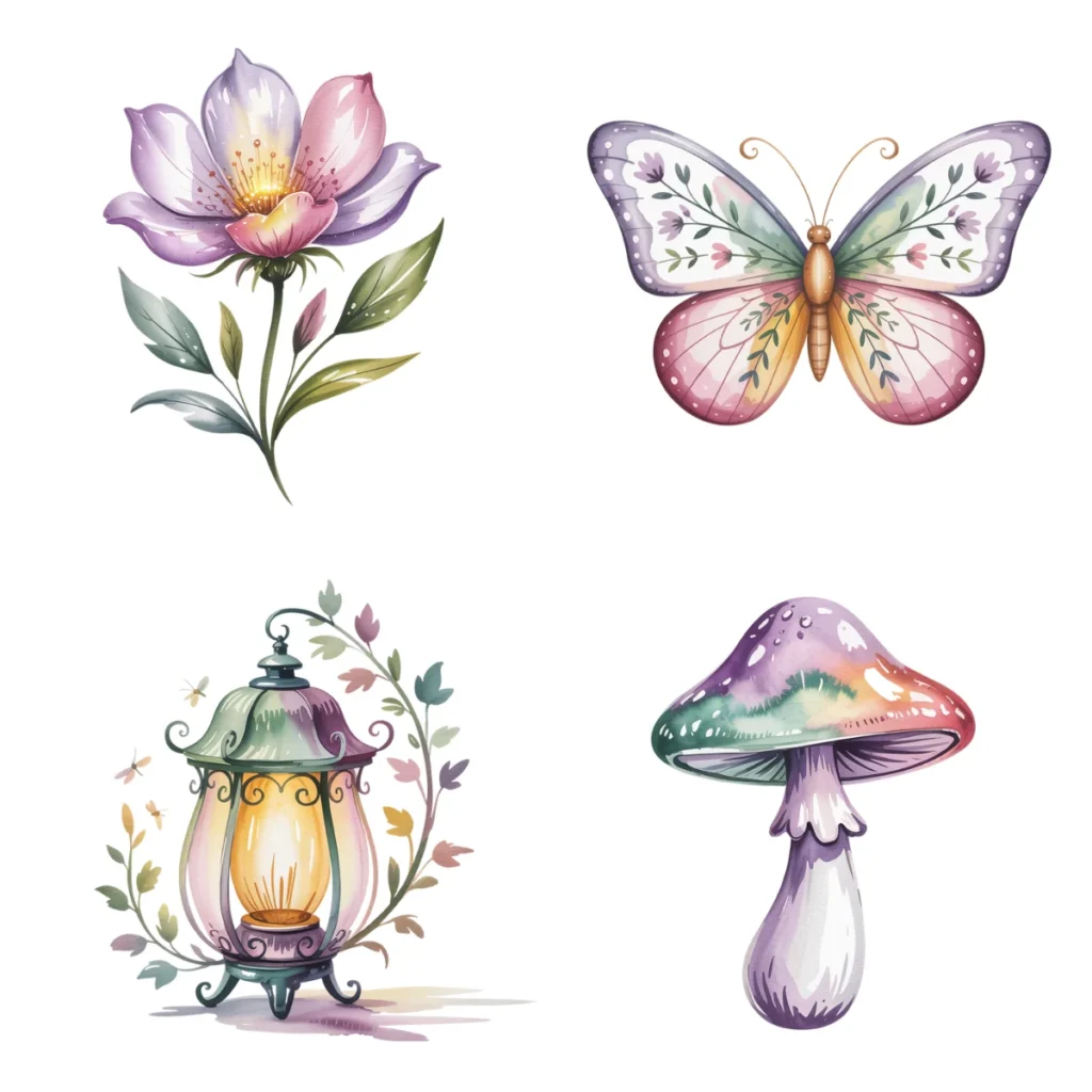 Cohesive set of AI-generated images with a consistent watercolor style created using a clear and structured prompt